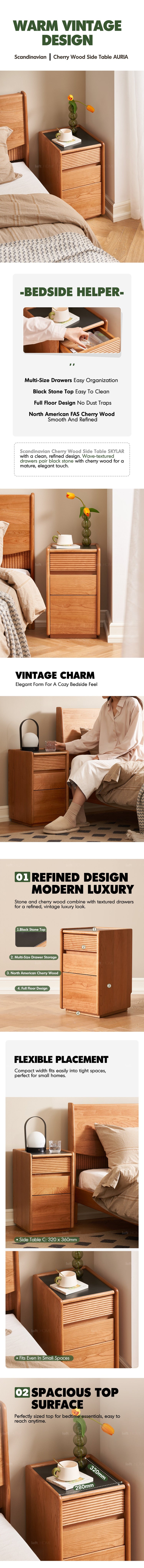 Scandinavian Cherry Wood Side Table AURIA Good to Know Preview-1