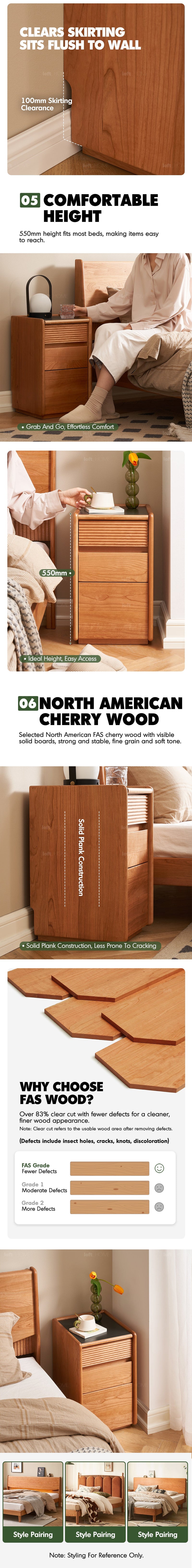 more product details and feature of Scandinavian Cherry Wood Side Table AURIA
