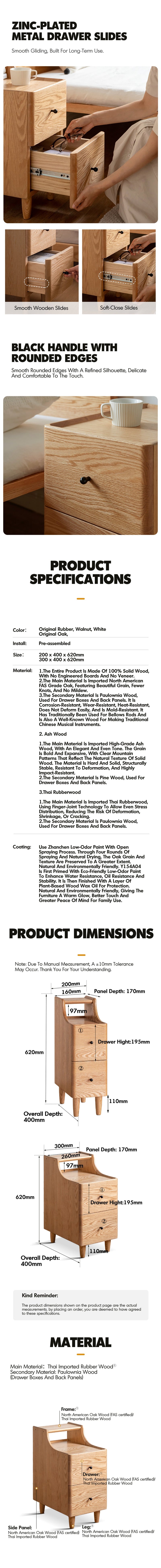Scandinavian Wood Side Table BESIDE More Details and Instruction_2