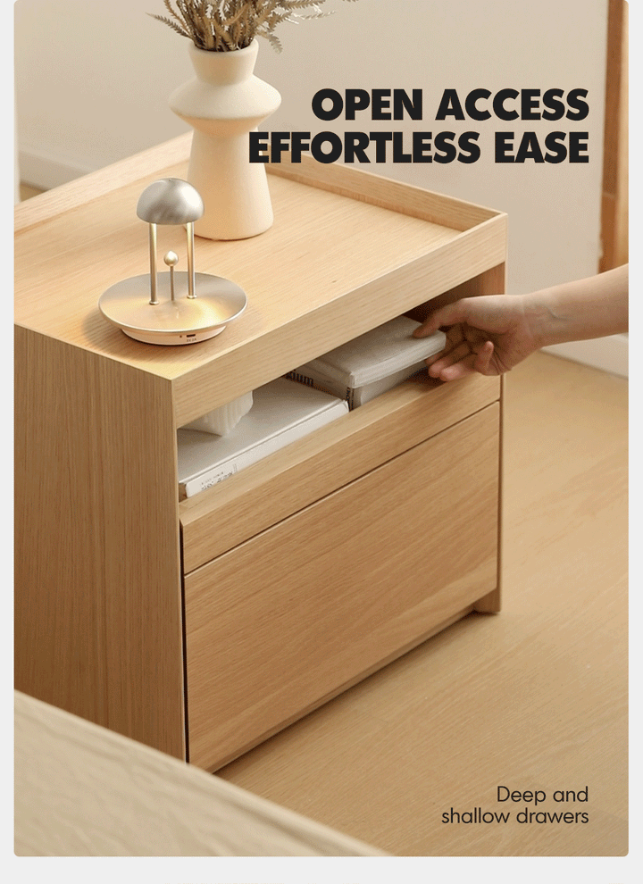 Minimalist Ash Wood Veneer Side Table CHARL