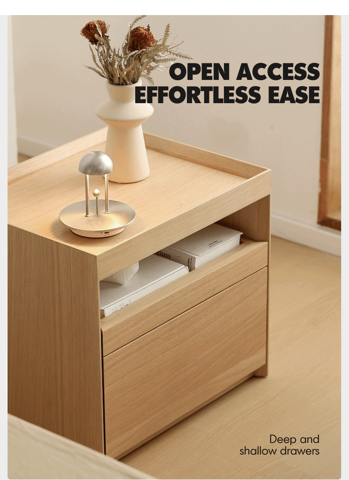 Minimalist Ash Wood Veneer Side Table CHARL