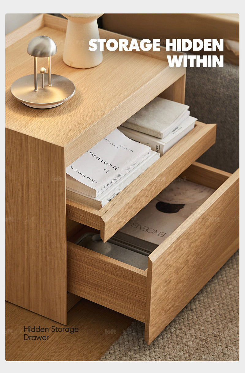 Minimalist Ash Wood Veneer Side Table CHARL More Details and Instruction_5