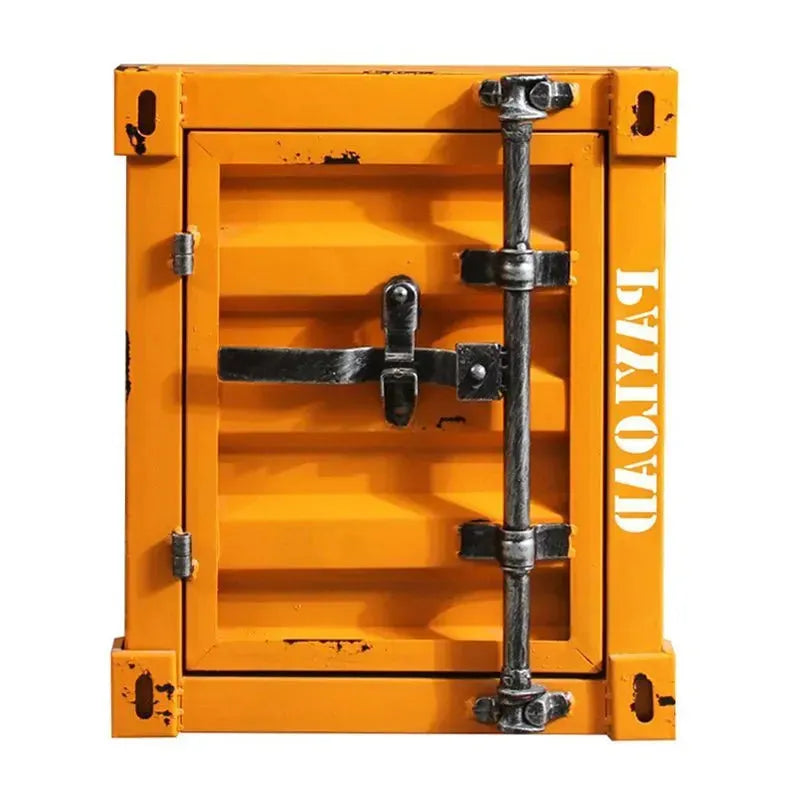 Industrial steel side table container detail 15.