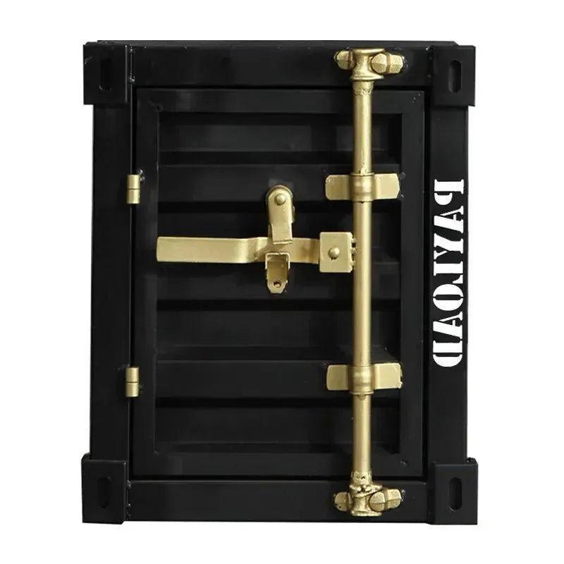 Industrial steel side table container detail 3.