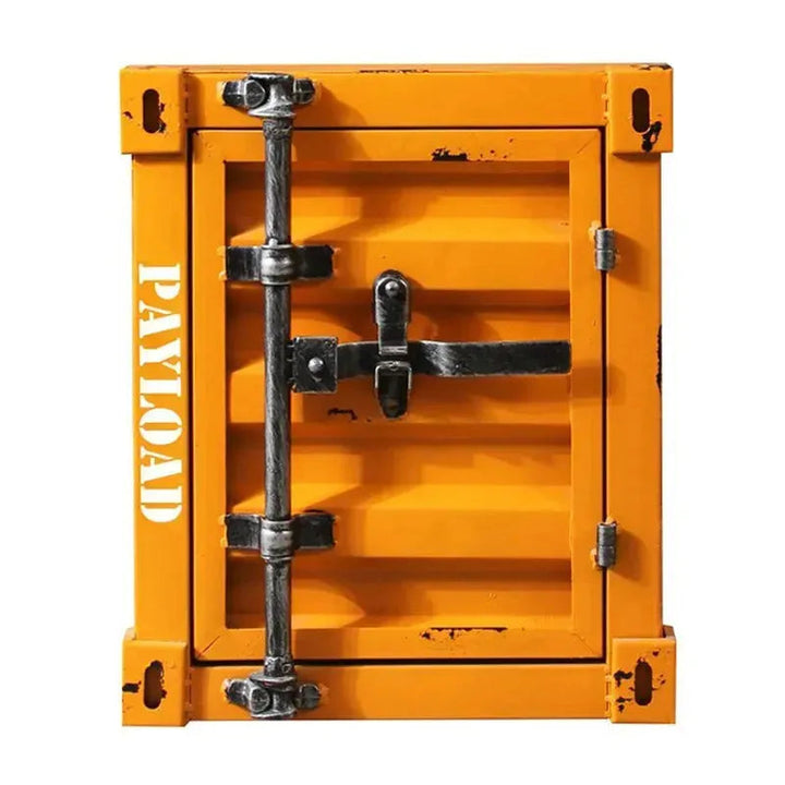 Industrial steel side table container detail 16.