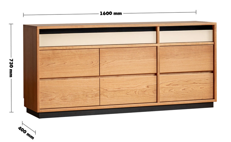 Scandinavian Cherry Wood Chest Of Drawers TIMELESS 9 Size Chart
