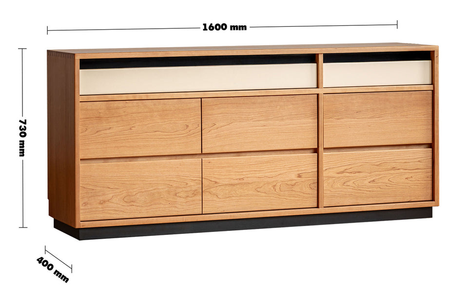 Scandinavian Cherry Wood Chest Of 9 Drawers TIMELESS Size Chart