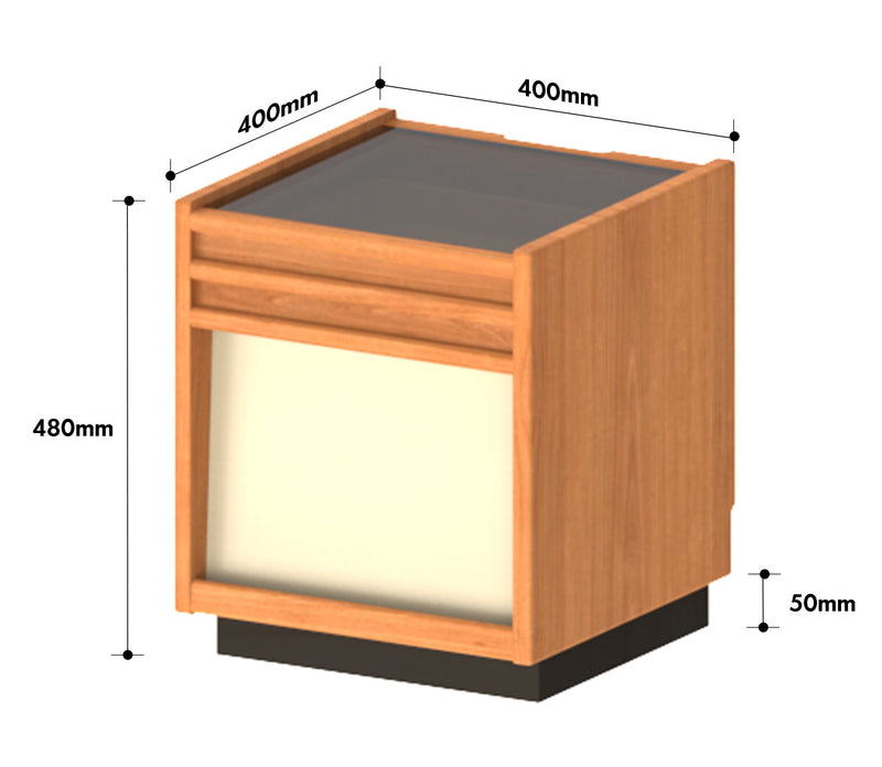 Scandinavian Cherry Wood Side Table TIMELESS Size Chart