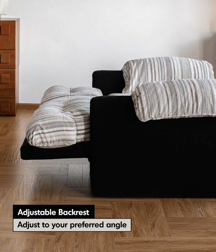 Bauhaus chenille velvet fabric 2 seater sofa bed ziru in details.