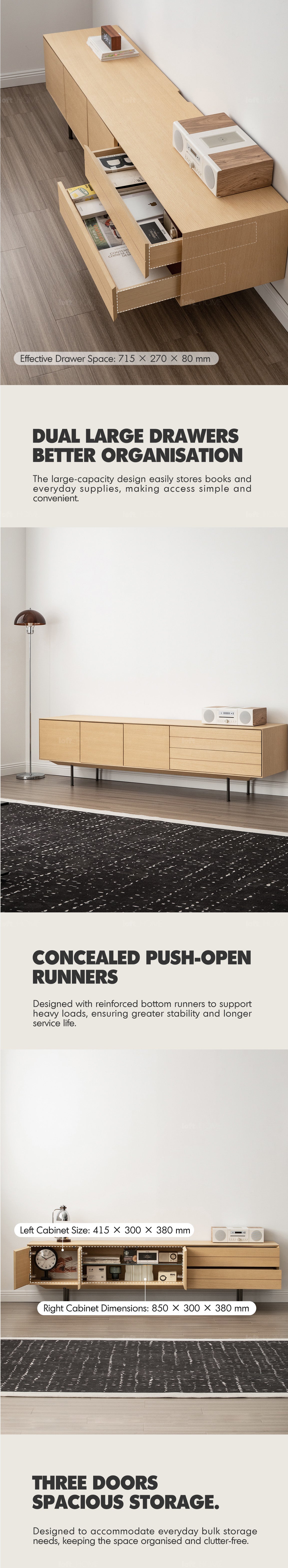 Minimalist Ash Wood Veneer TV Console COLIN More Details and Instruction_2