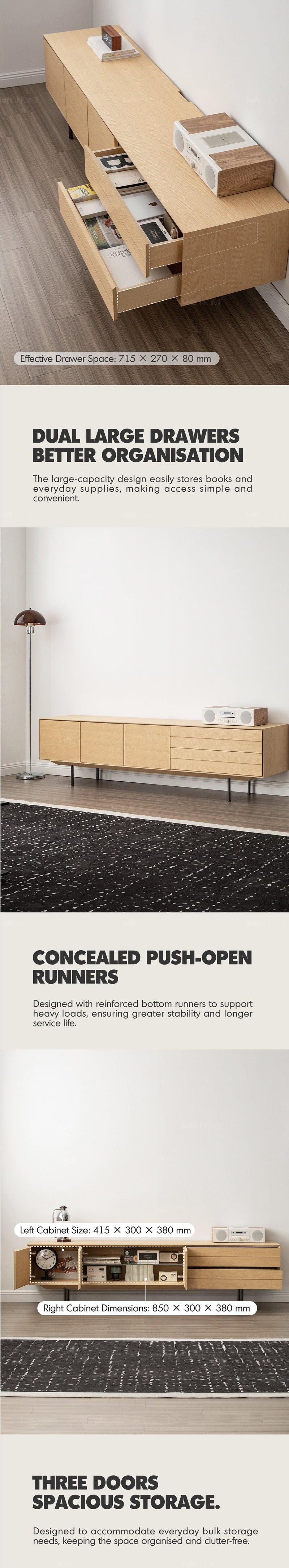 Minimalist Ash Wood Veneer TV Console COLIN More Details and Instruction_2