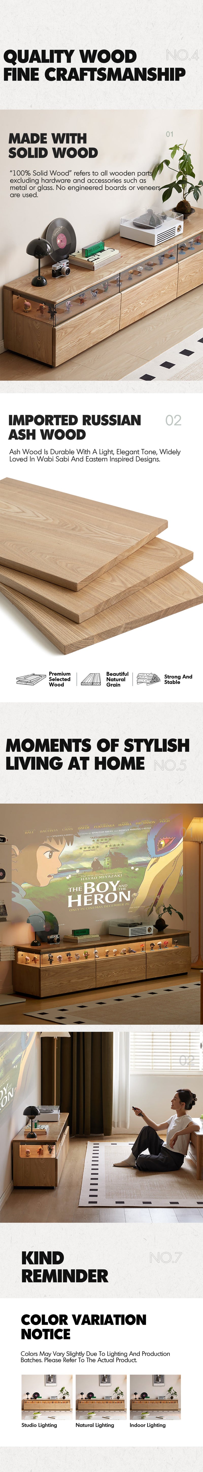 more product details and feature of Scandinavian Ash Wood TV Console CURATE