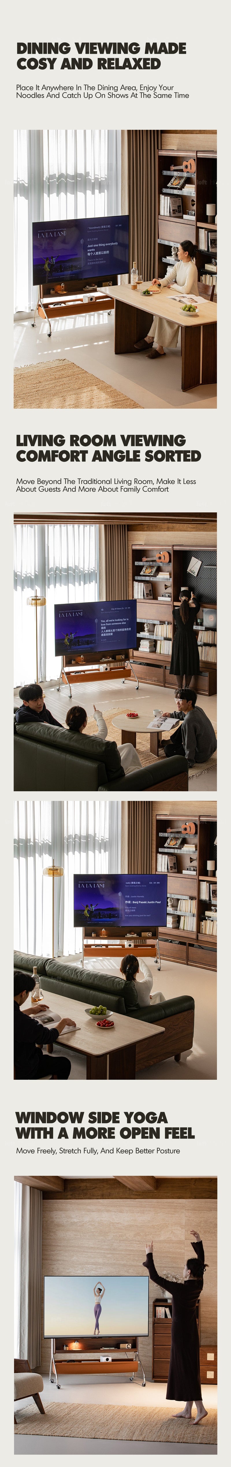 more product details and feature of Japandi Walnut Wood TV Hanger SERENO