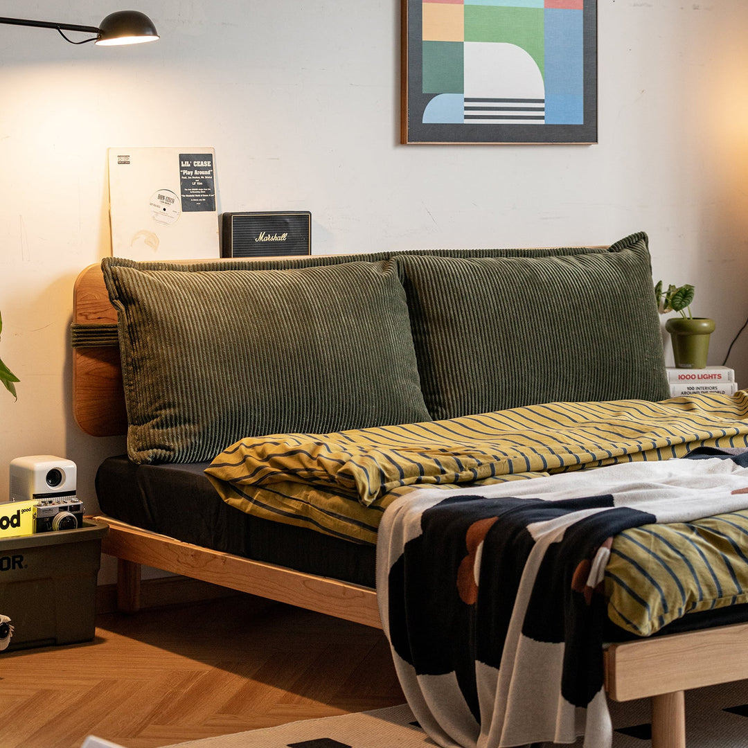 Universal corduroy velvet fabric bed head cushion primary product view.