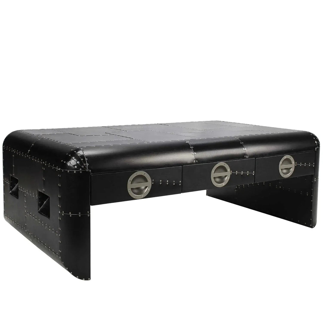 Industrial aluminium coffee table aircraft situational feels.