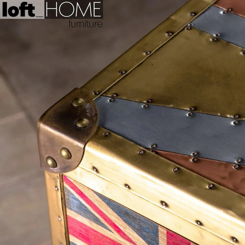 Industrial aluminium drawer cabinet jet uk flag in details.