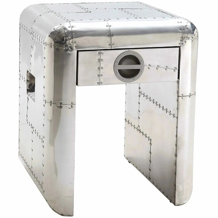 Industrial aluminium side table aircraft primary product view.