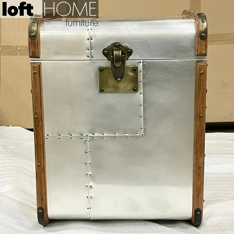 Industrial aluminium side table storage box richards' trunk s with context.