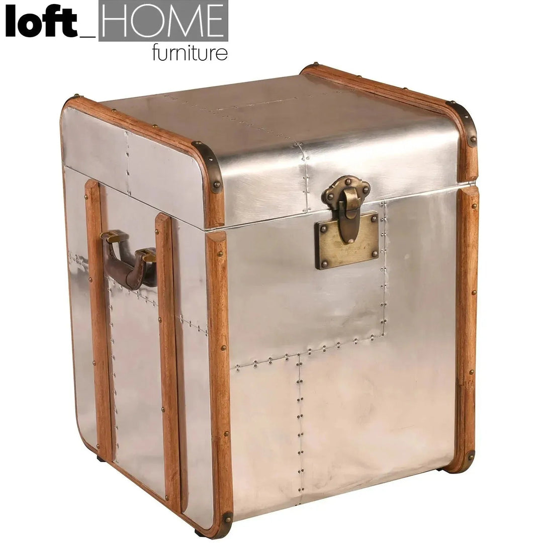 Industrial aluminium side table storage box richards' trunk s material variants.
