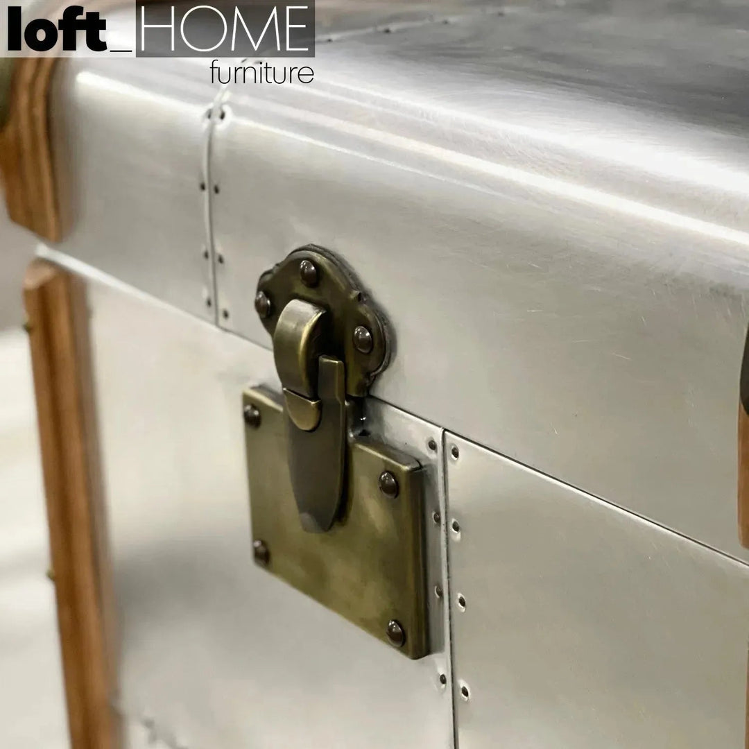Industrial aluminium side table storage box richards' trunk s conceptual design.