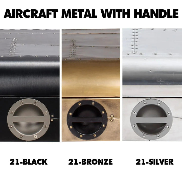 Industrial aluminium study table aircraft brass material variants.