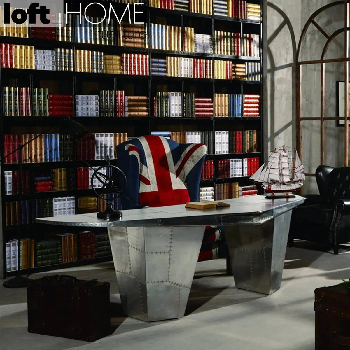 Industrial aluminium study table aircraft primary product view.