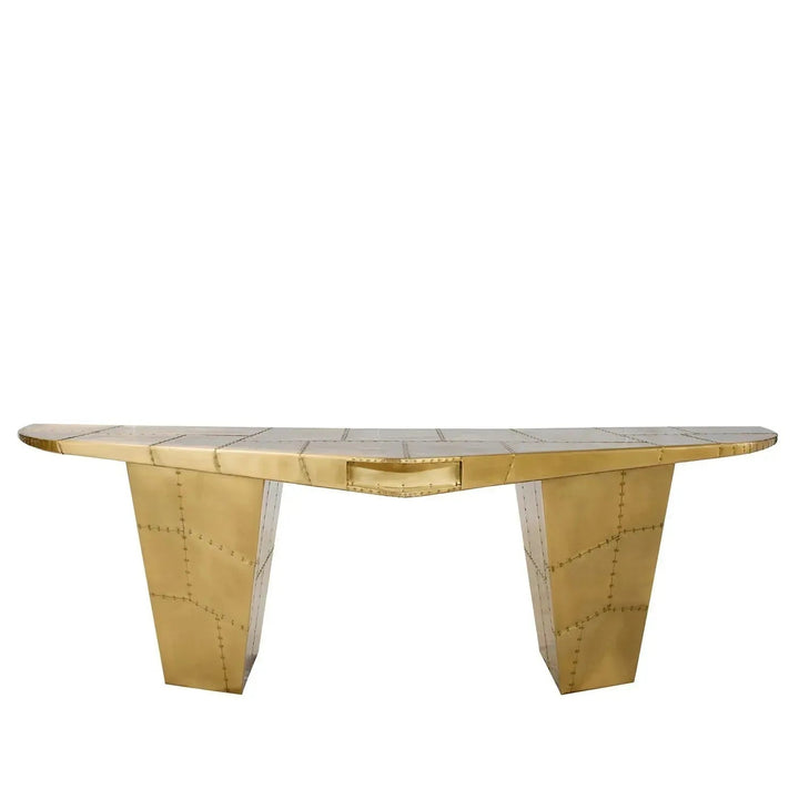 Industrial aluminium study table aircraft in real life style.