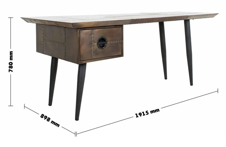 Industrial aluminium study table jetbrass size charts.