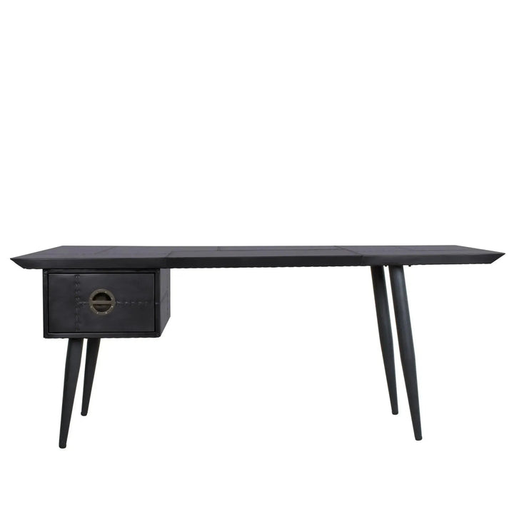 Industrial aluminium study table jetbrass in details.