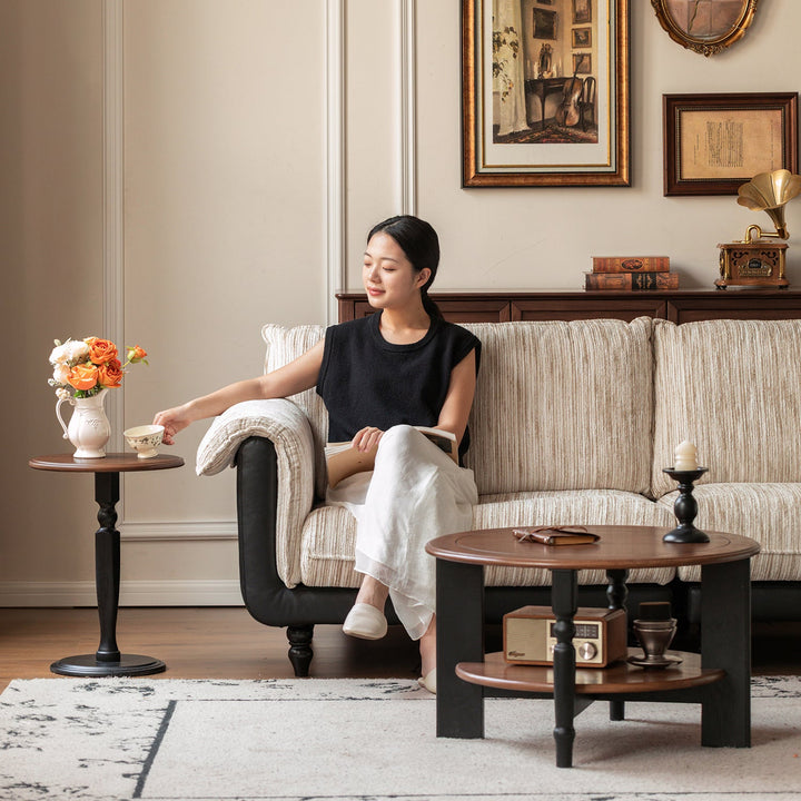 Vintage ash wood coffee table set mona size charts.