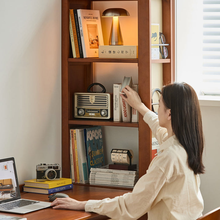 Bauhaus boxwood corner bookshelf mies in real life style.