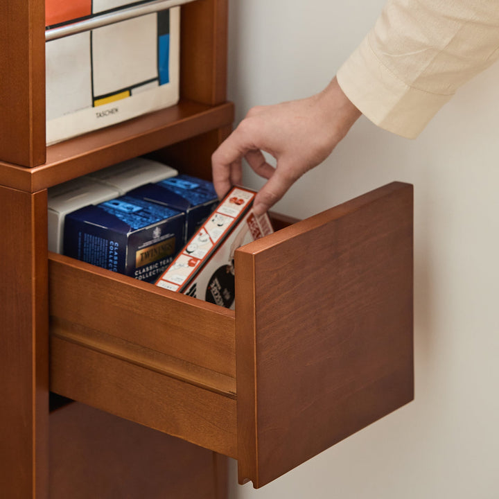 Bauhaus boxwood corner bookshelf mies in details.
