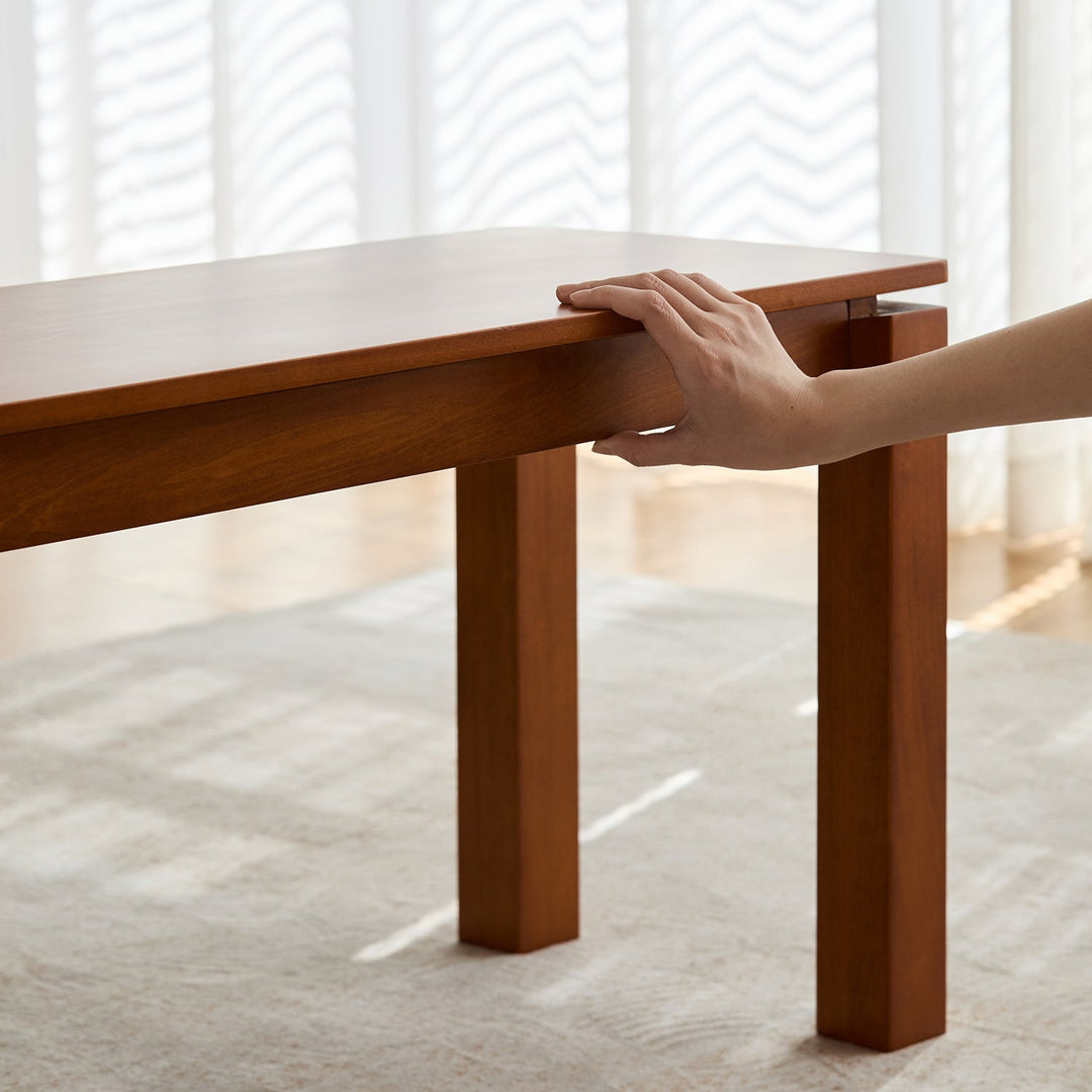 Vintage boxwood dining bench coastal in still life.