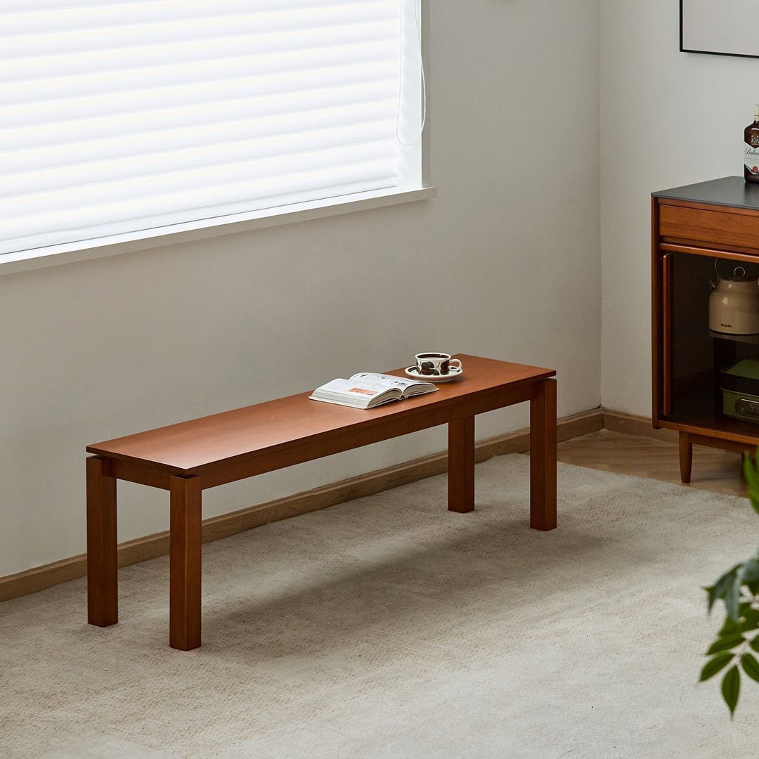 Vintage boxwood dining bench coastal in details.