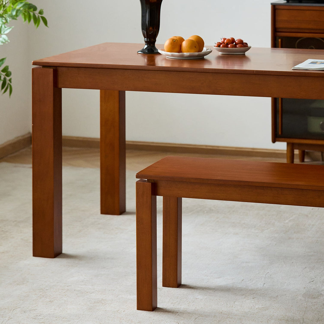 Vintage boxwood dining bench coastal in close up details.