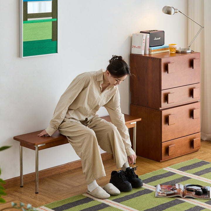 Vintage Boxwood Dining Bench PINECONE