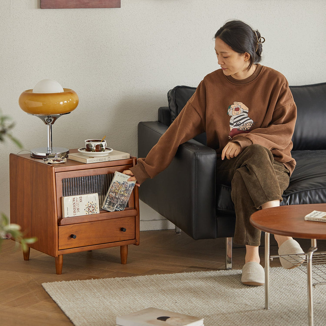 Vintage boxwood side table cuckoo material variants.