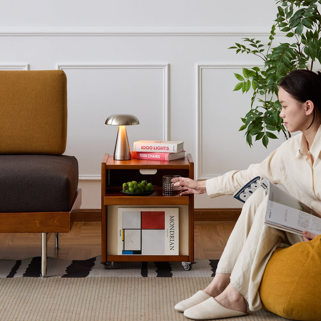 Bauhaus boxwood side table moonrise material variants.