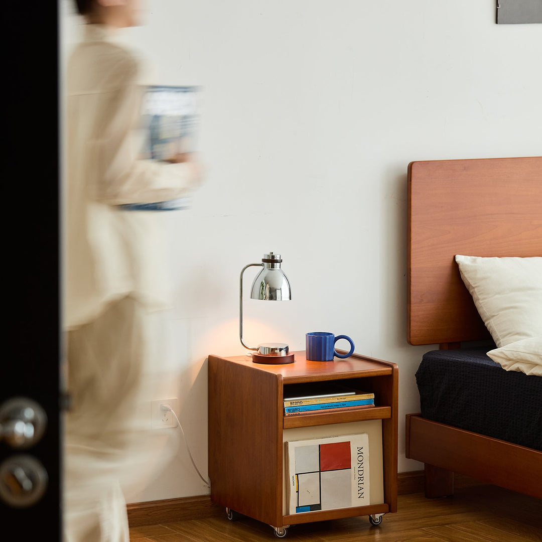 Bauhaus boxwood side table moonrise with context.
