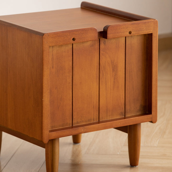 Vintage boxwood side table vista environmental situation.