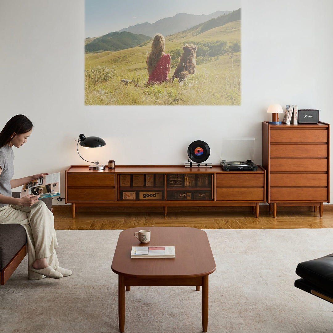 Vintage boxwood tv console vista primary product view.