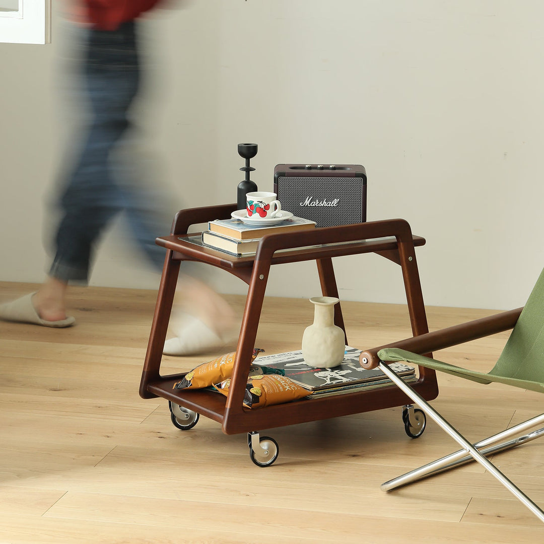 Vintage boxwood wheeled trolley side table yoyo size charts.