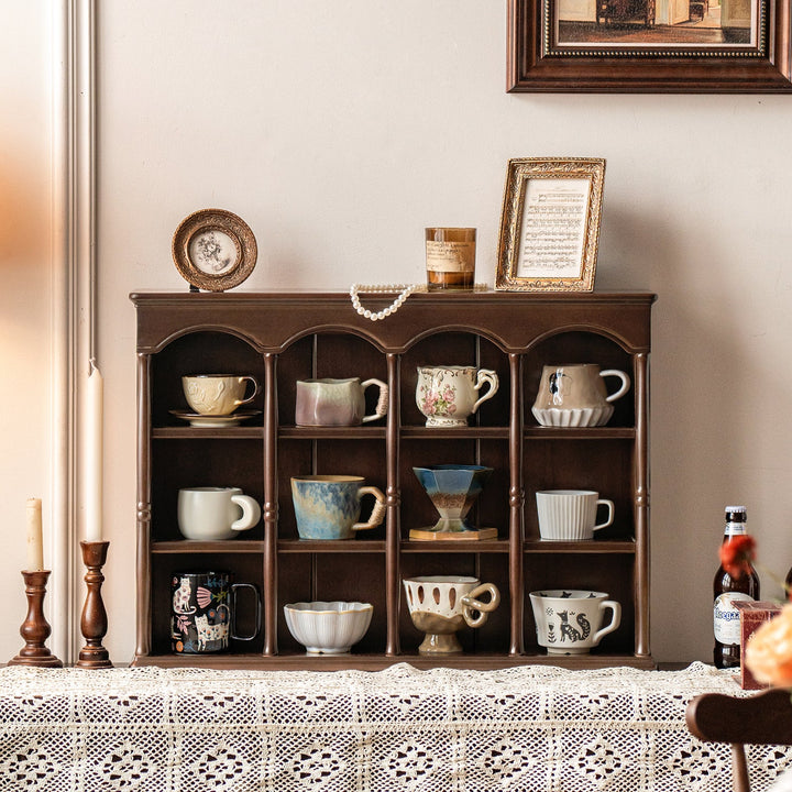 Vintage boxwood wood cup shelf vera primary product view.