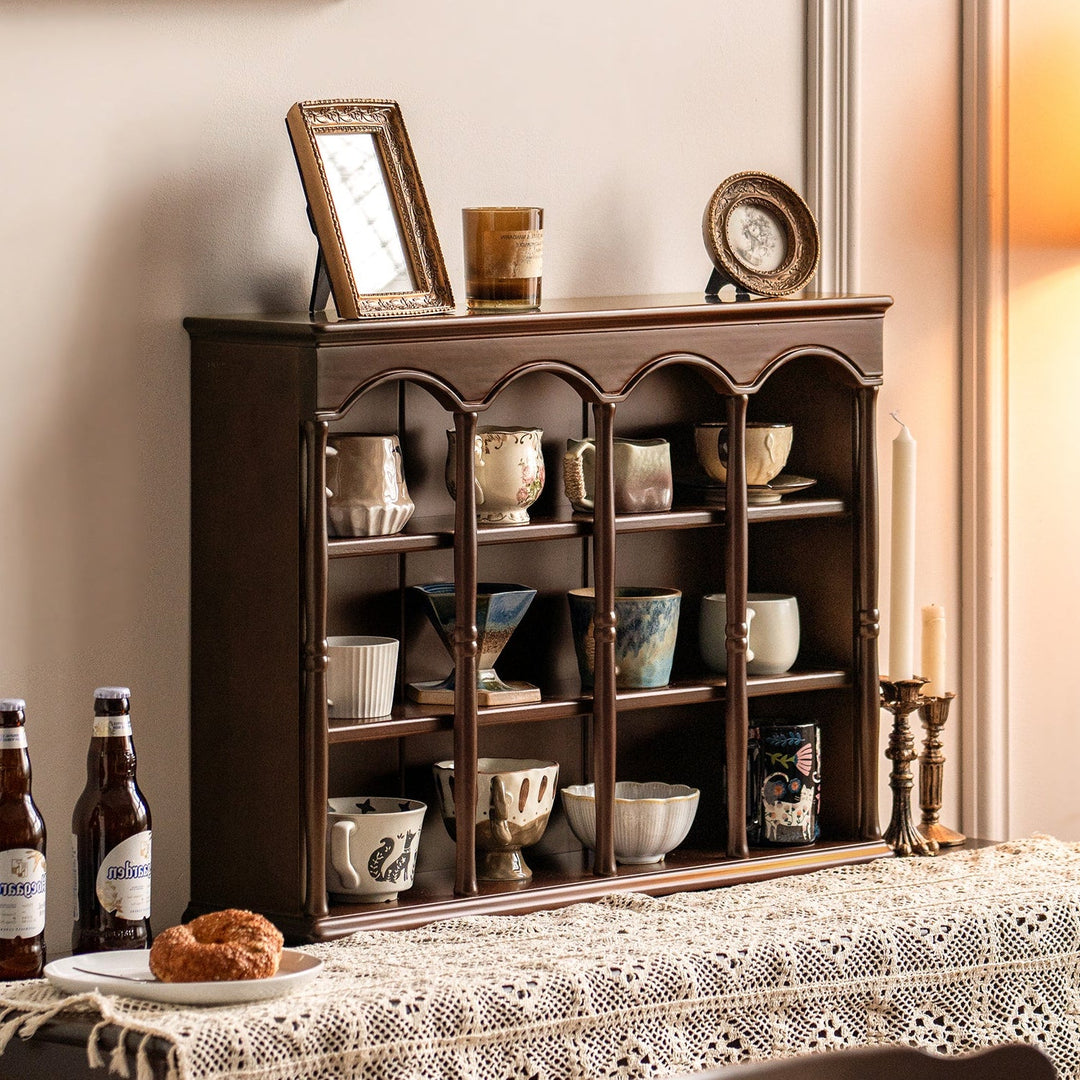 Vintage boxwood wood cup shelf vera size charts.