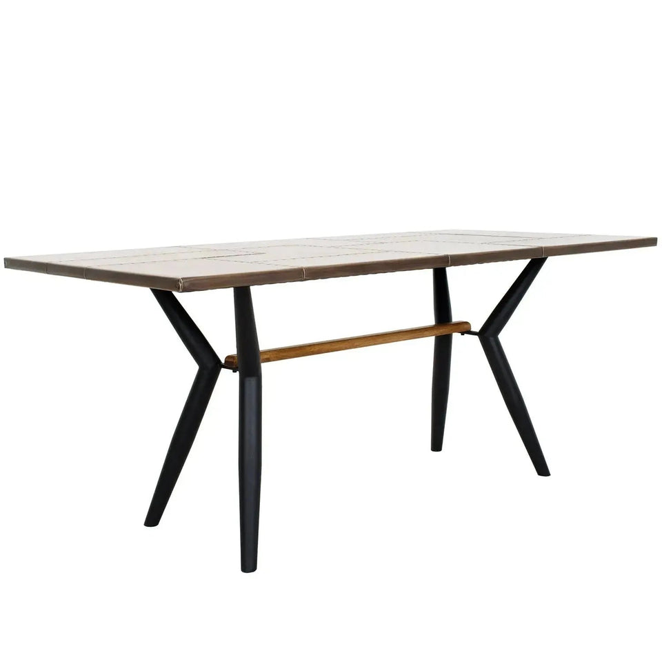 Industrial brass dining table lucien brass primary product view.