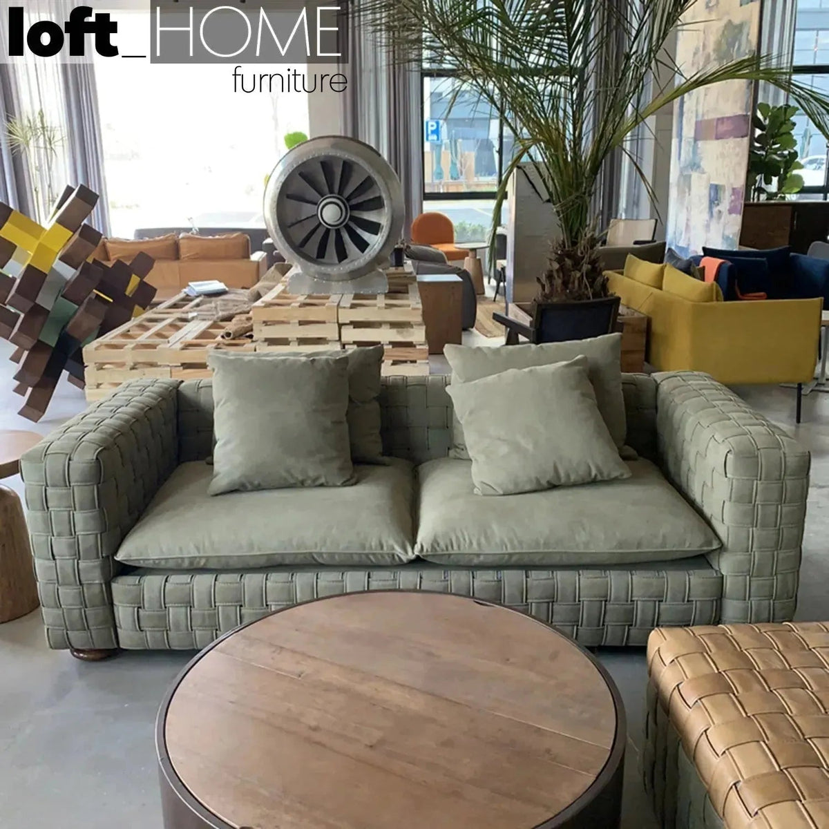 Vintage canvas 3 seater sofa martin primary product view.