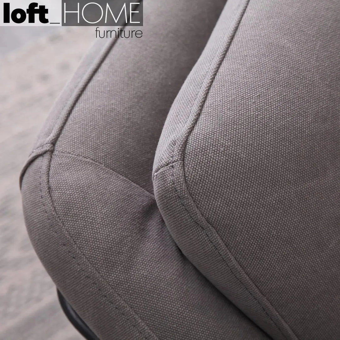 Industrial Canvas And Genuine Leather 1 Seater Sofa CALE