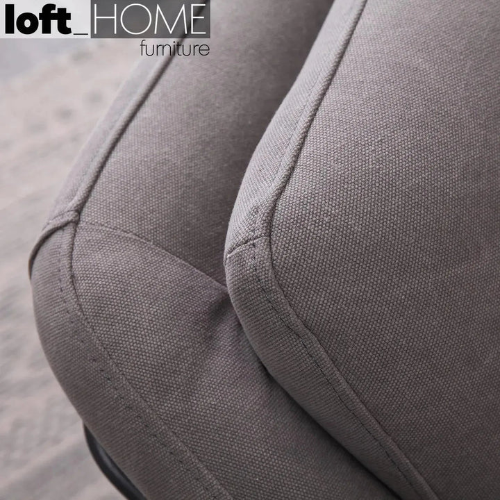 Industrial Canvas And Genuine Leather 1 Seater Sofa CALE