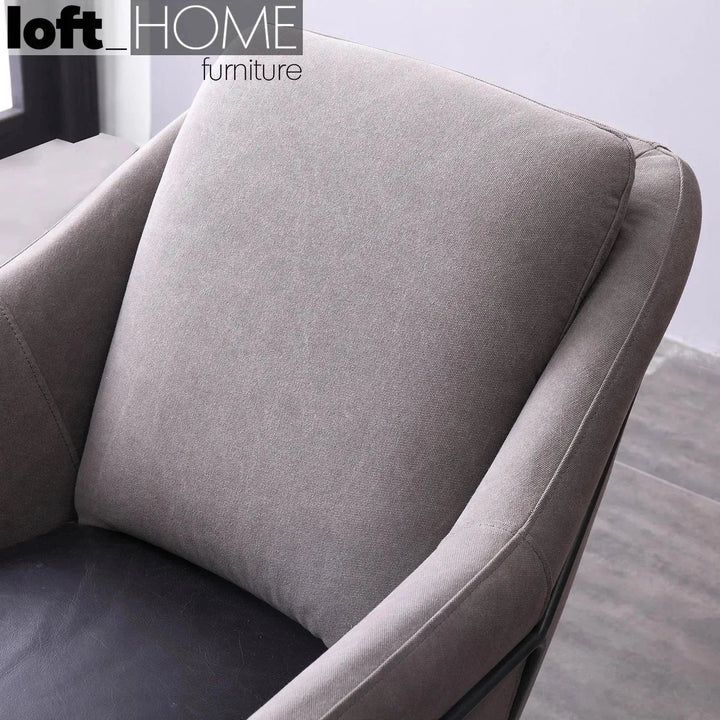 Industrial Canvas And Genuine Leather 1 Seater Sofa CALE