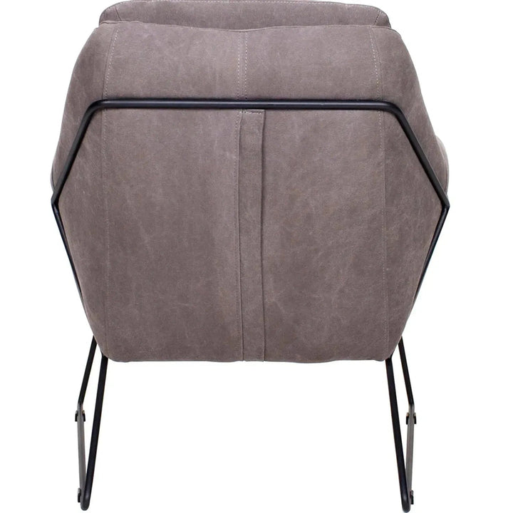 Industrial Canvas And Genuine Leather 1 Seater Sofa CALE